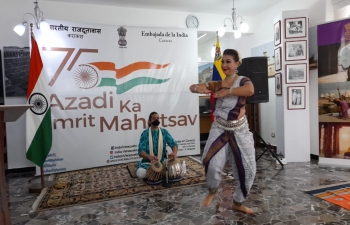 As part of 'Azadi Ka Amrit Mahotsav', 'Pravasi Bharatiya Divas' was celebrated in which a cultural performance of Odissi Dance and Tabla Vadan were done by Venezuelan artists.  The event saw enthusiastic participation from the Indian diaspora